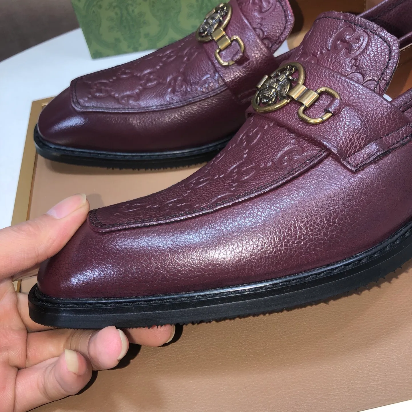 Men's men's shoes💰460💰【GUCCI】 (Niuli) new style🍀Gucci* - top version Gucci new leather shoes! It is made of imported original materials and has a comfortable first layer of cowhide lining! Original wear-resistant rubber outsole! High quality products! Code number 38-45 (45 customized)